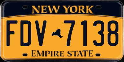 NY license plate FDV7138