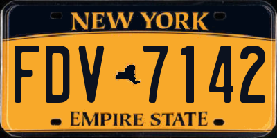 NY license plate FDV7142