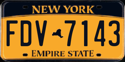 NY license plate FDV7143