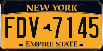 NY license plate FDV7145