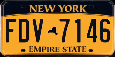 NY license plate FDV7146