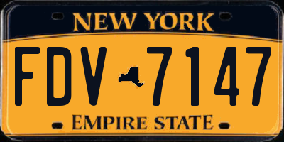 NY license plate FDV7147