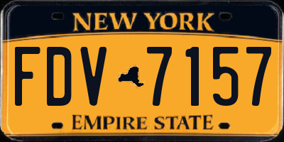 NY license plate FDV7157