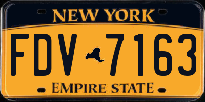 NY license plate FDV7163