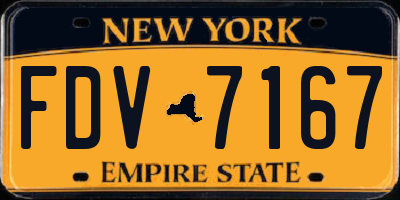NY license plate FDV7167