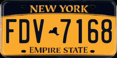 NY license plate FDV7168