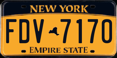 NY license plate FDV7170