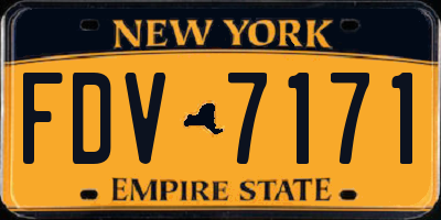 NY license plate FDV7171