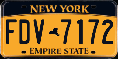 NY license plate FDV7172
