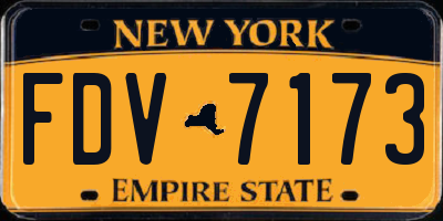 NY license plate FDV7173