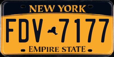 NY license plate FDV7177