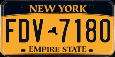 NY license plate FDV7180
