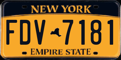 NY license plate FDV7181