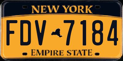 NY license plate FDV7184