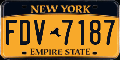 NY license plate FDV7187