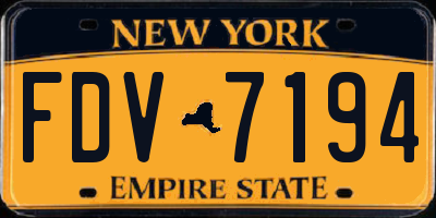 NY license plate FDV7194