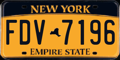 NY license plate FDV7196
