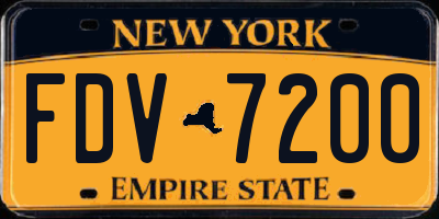 NY license plate FDV7200