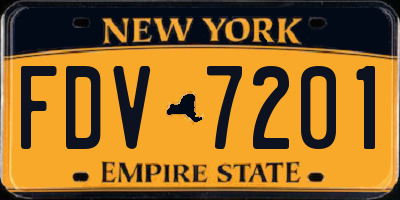 NY license plate FDV7201