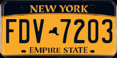 NY license plate FDV7203