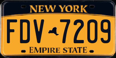 NY license plate FDV7209