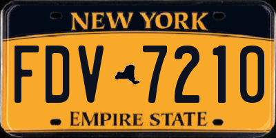 NY license plate FDV7210