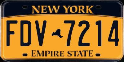 NY license plate FDV7214
