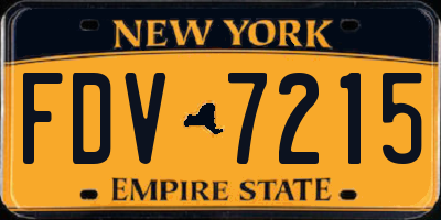 NY license plate FDV7215