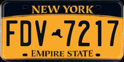 NY license plate FDV7217