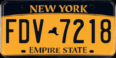 NY license plate FDV7218