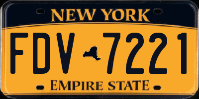 NY license plate FDV7221