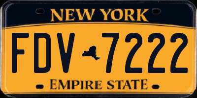 NY license plate FDV7222