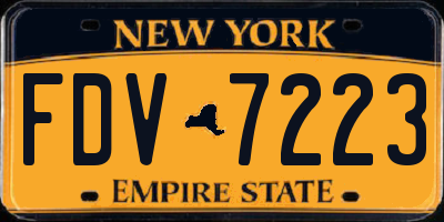NY license plate FDV7223