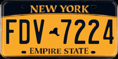NY license plate FDV7224