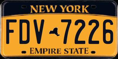 NY license plate FDV7226