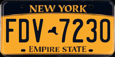 NY license plate FDV7230