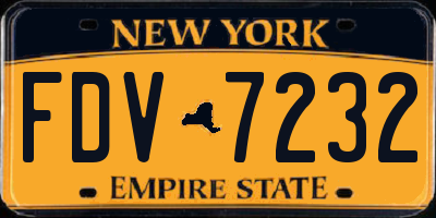 NY license plate FDV7232