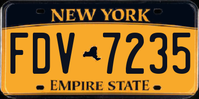 NY license plate FDV7235