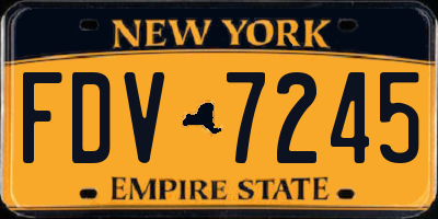 NY license plate FDV7245