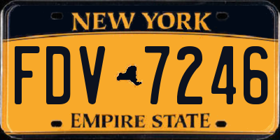 NY license plate FDV7246