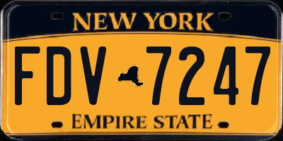 NY license plate FDV7247