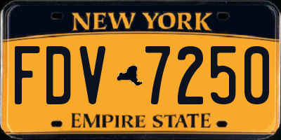 NY license plate FDV7250