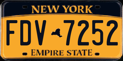 NY license plate FDV7252