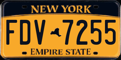 NY license plate FDV7255