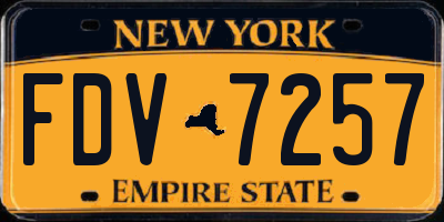 NY license plate FDV7257
