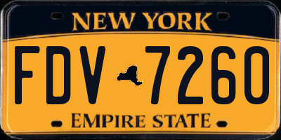 NY license plate FDV7260