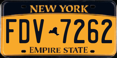 NY license plate FDV7262