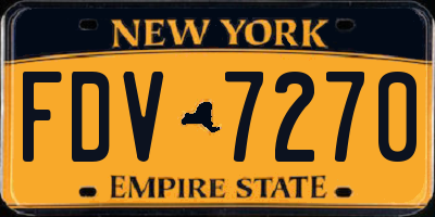 NY license plate FDV7270