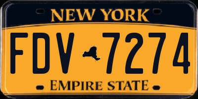 NY license plate FDV7274