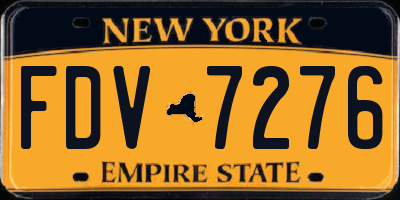 NY license plate FDV7276